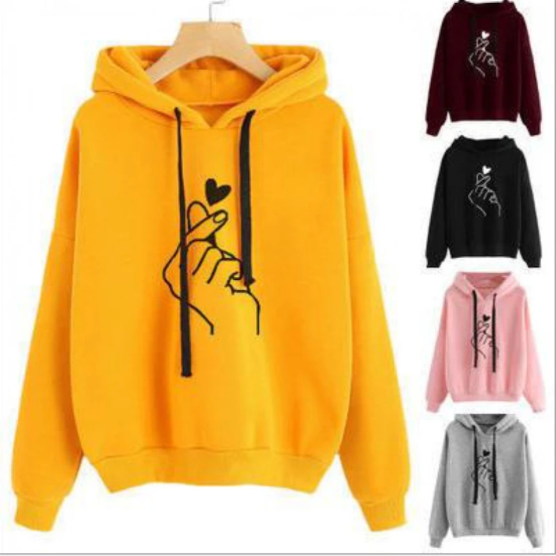 

2022 Autumn Winter New Women Hoodie Casual Loose Pullover Fashion Design Long-sleeved Fleece Warm Couple Tops Female Clothing