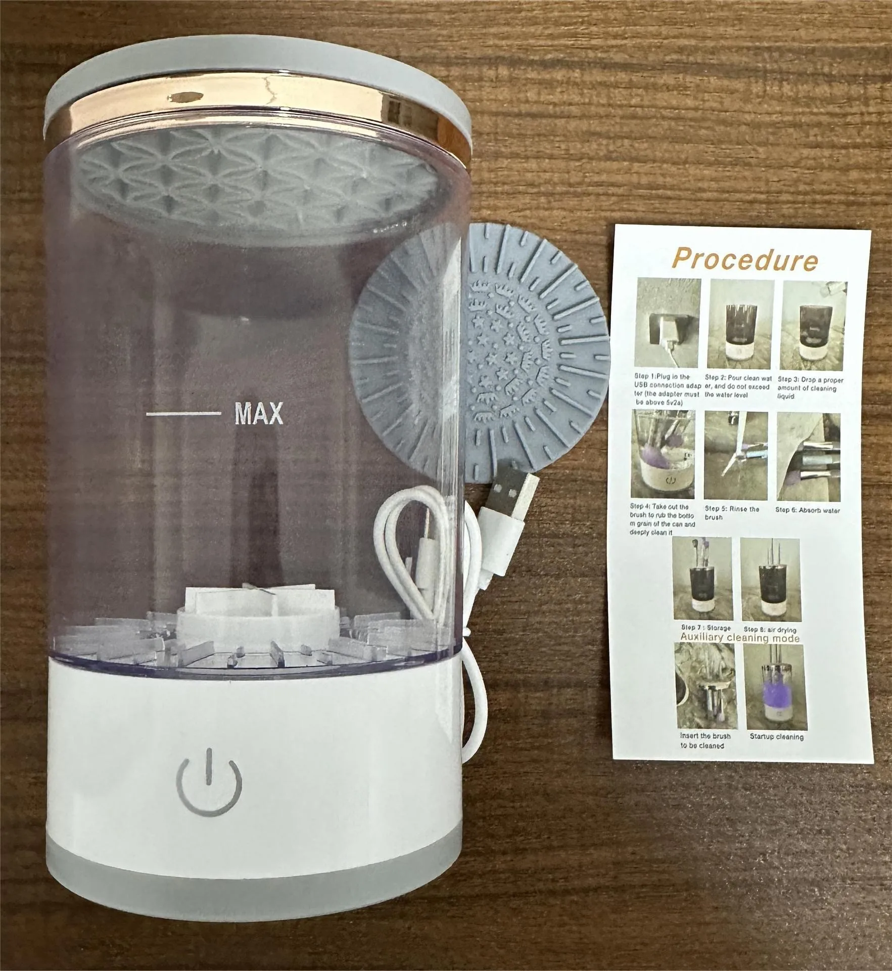 Электрический очиститель кистей для макияжа 3 в 1 автоматический спиннер