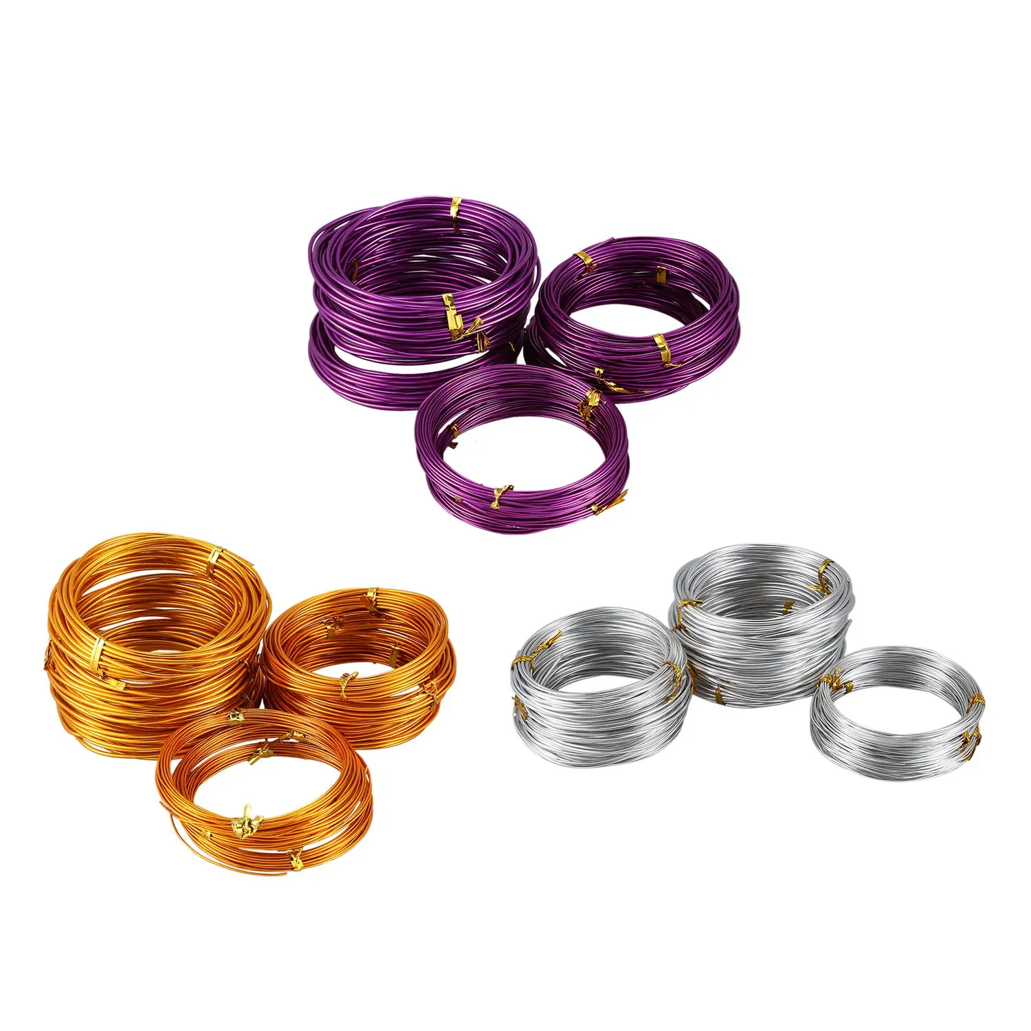 

9 Rolls Bonsai Wires Anodized Aluminum Bonsai Training Wire Set With 3 Sizes (1.0 Mm, 1.5 Mm, 2.0 Mm), Total 147 Feet