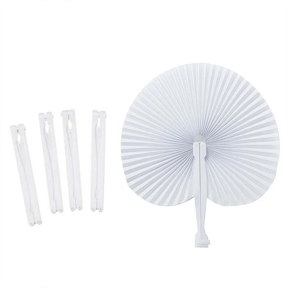 

5 шт., белые складные вееры, пустые круглые вееры, праздничный Ручной Веер, искусственный подарок, живопись «сделай сам», реквизит для свадьбы, дня рождения, вечеринки