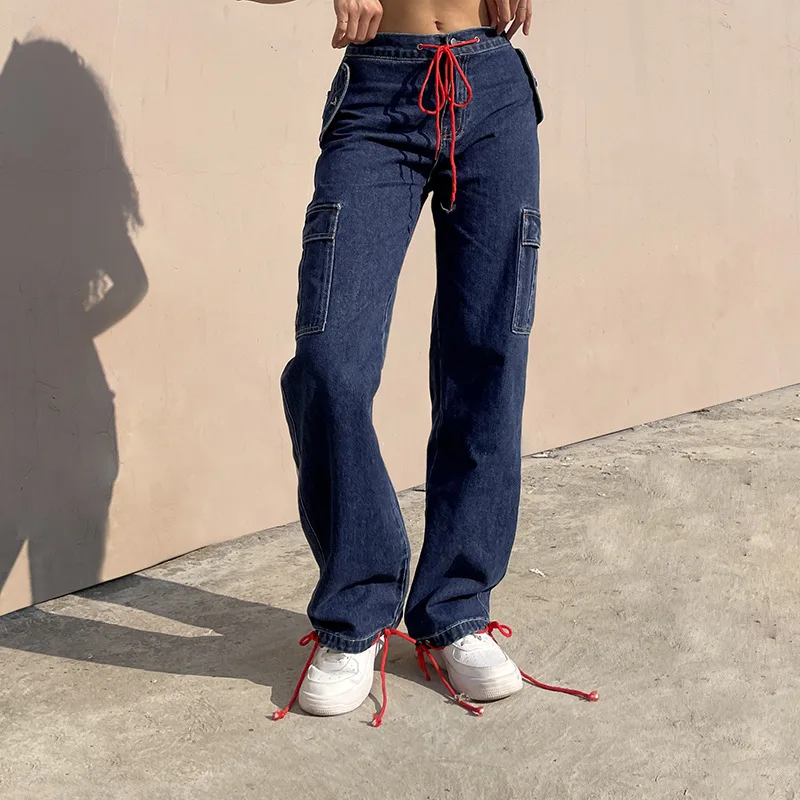 

Low Waisted Y2K Baggy Jeans Streetwear Joggers Harajuku Denim Straight Trousers Aesthetic Chic Loose Fashion Pants