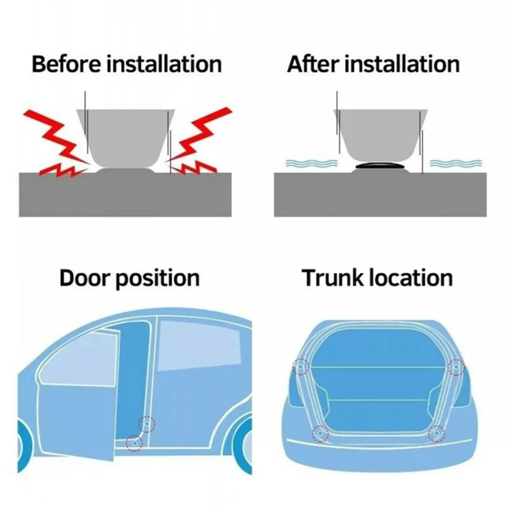 

10 PCS Car Door Anti-Collision Gasket Sound Insulation Pad Shock-Absorbing Gasket ​Shockproof Cushion Luminous Pad Accessories