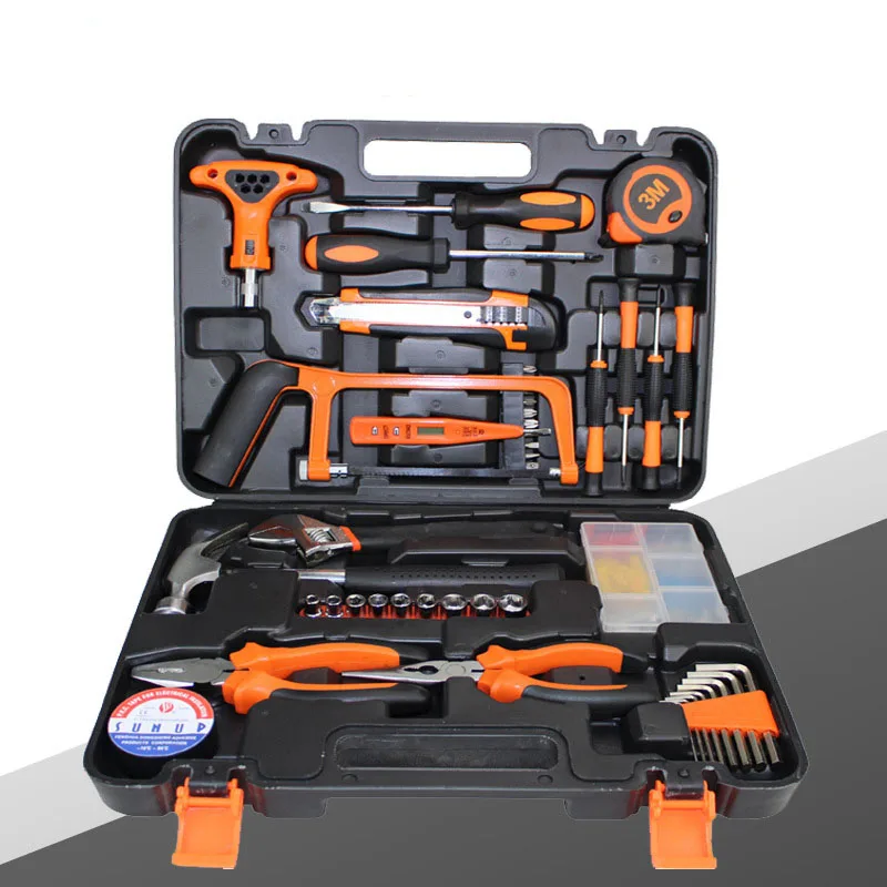 82pcs Multifunctional Tools Box Sets Shockproof Anti-fall Waterproof Storage Box Rigid Plastic Case Electrician Portable Toolbox