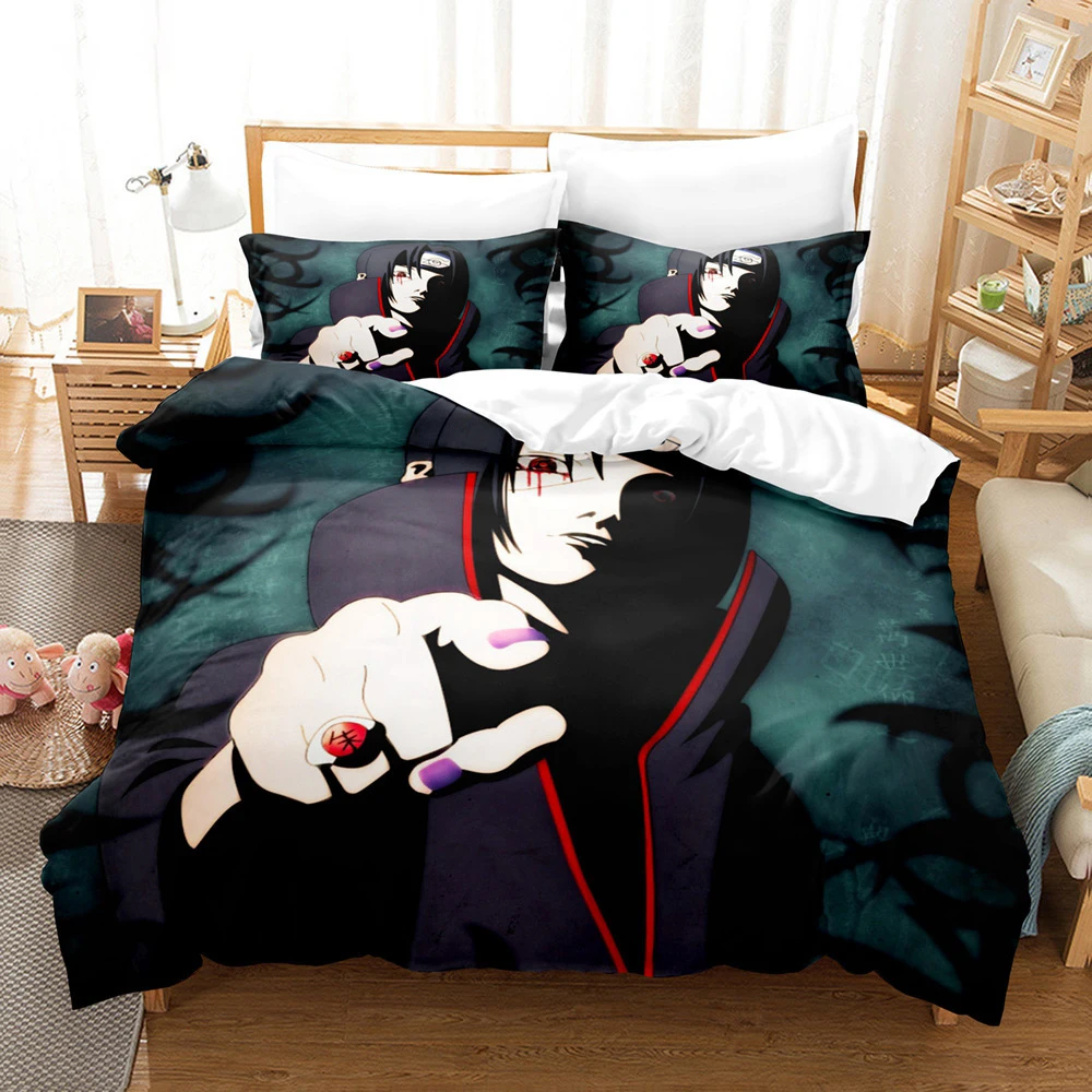 

Popular Teens Home Living Japanese Anime Ninja Print Bed Dormitory Comforter Cover 2/3pcs Full Size Bedroom Cartoon Bedding Set