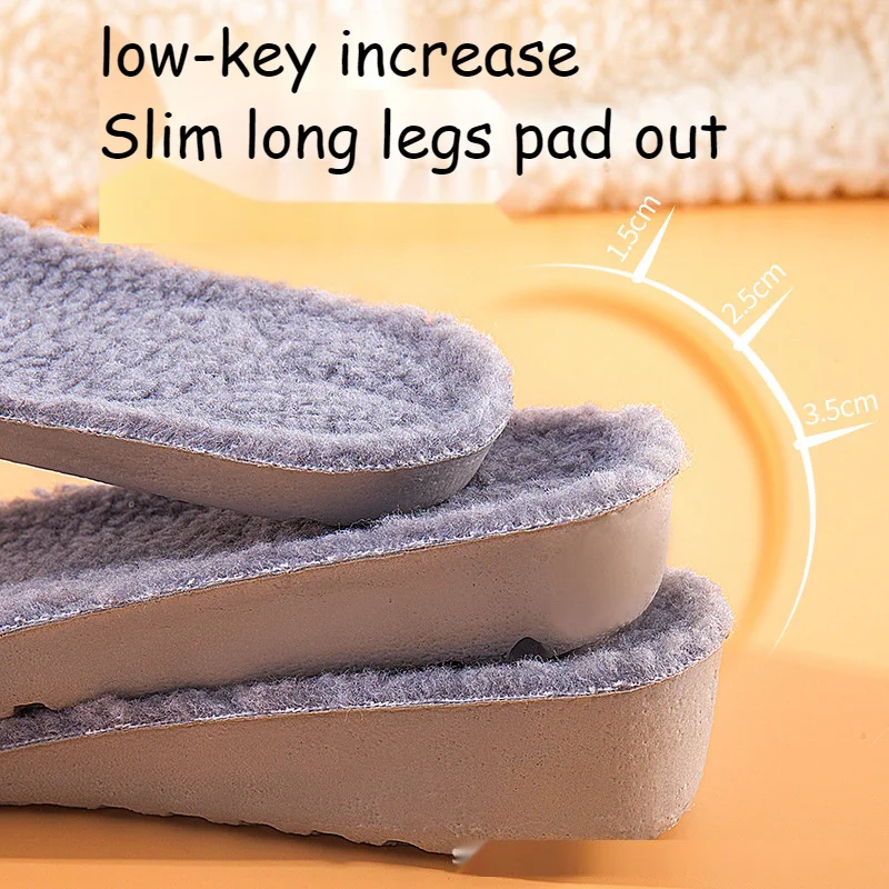  Men's Women's Sweat Absorption Odor Proof  Mi Autumn Winter Thickened Plush Warm Inner Increased Insole Martin Boots