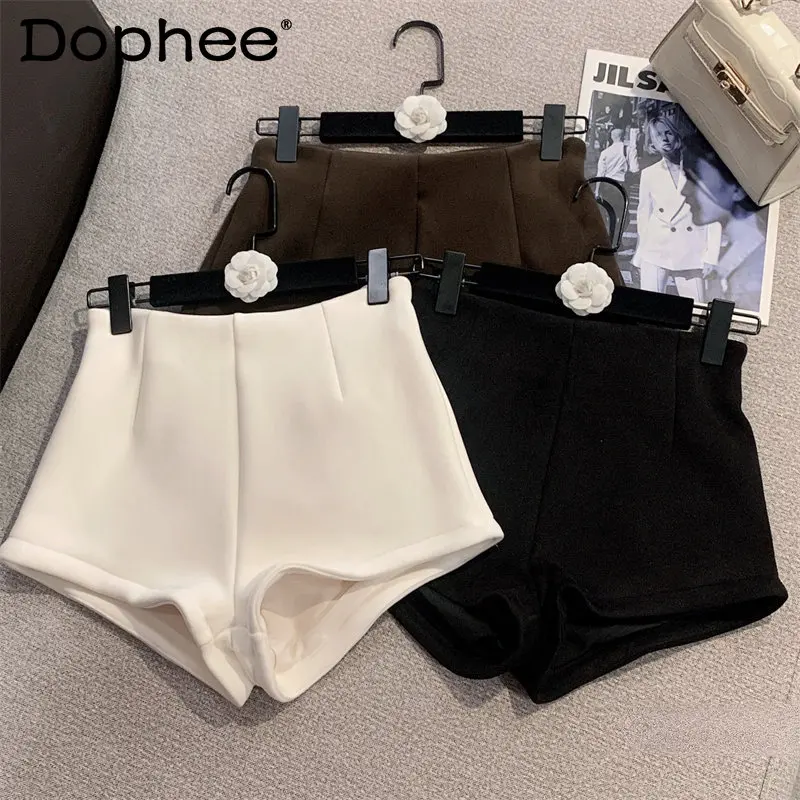 

2022 Autumn and Winter Wool Shorts Women New Korean Temperamental All-Match Straight Woolen Short Boots Shorts Femme