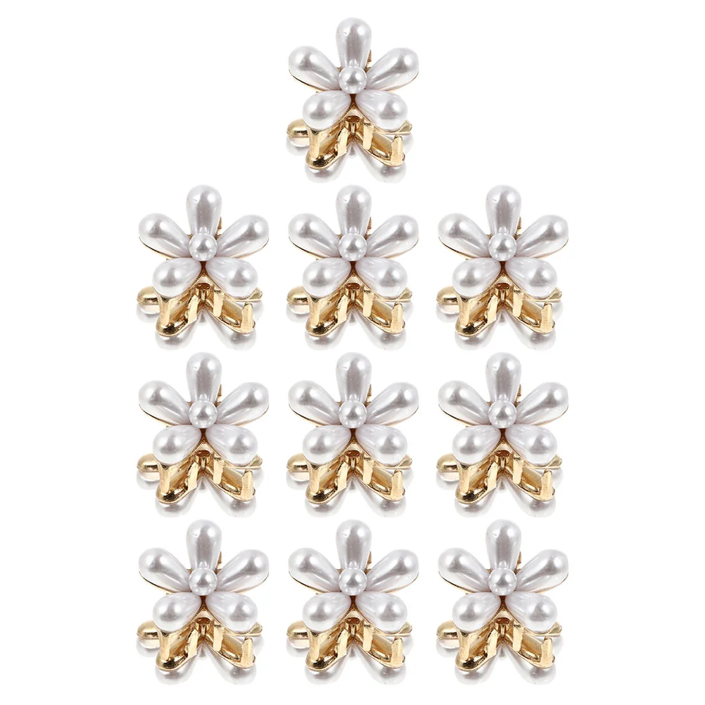 

Hair Pearl Clips Claw Clip Claw Small Ponytail Flower Pins Holder Vintage Girl Bun Barrettes Jaw Wedding Supply Headdress