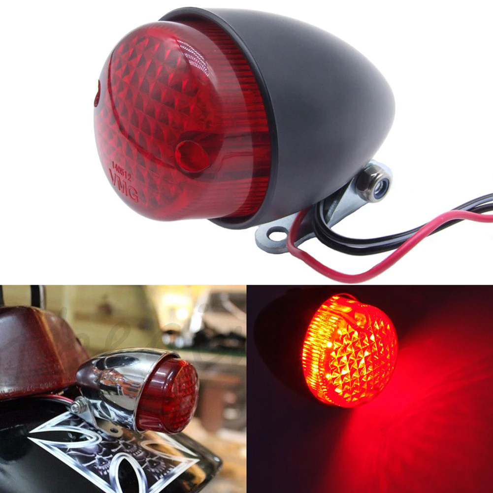 

1PC Motorcycle Rear Light LED Retro Metal Rear Brake Light For Harley Cruise Prince Car Refitted Brake Stop Tail light