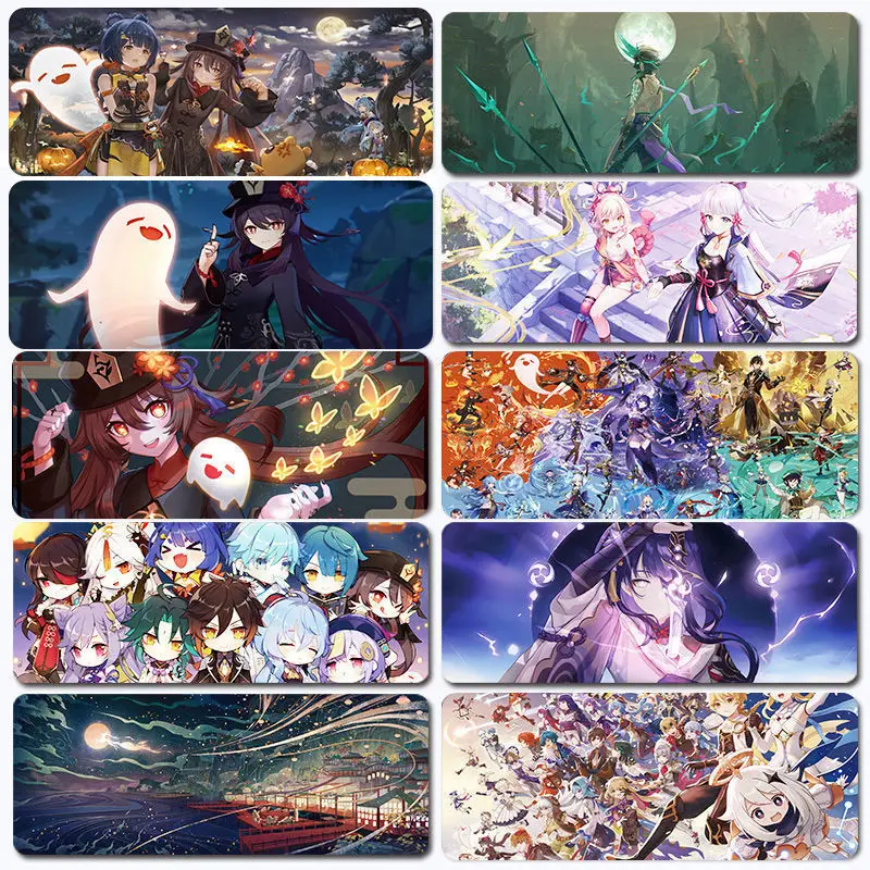 

900x400 Large Anime Genshin Impact Mouse Pad for Loli Girl Computer Keyboard Pad Gamer Mouse Gaming Accessories Cool Pc Desk Mat