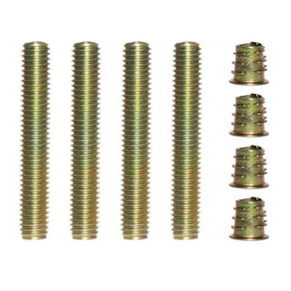

4Pcs Wooden Table Sofa Leg Level Fixing Mounting Plates Iron Pads With Metal Dowel Screws For Securely Furniture Metal Connector