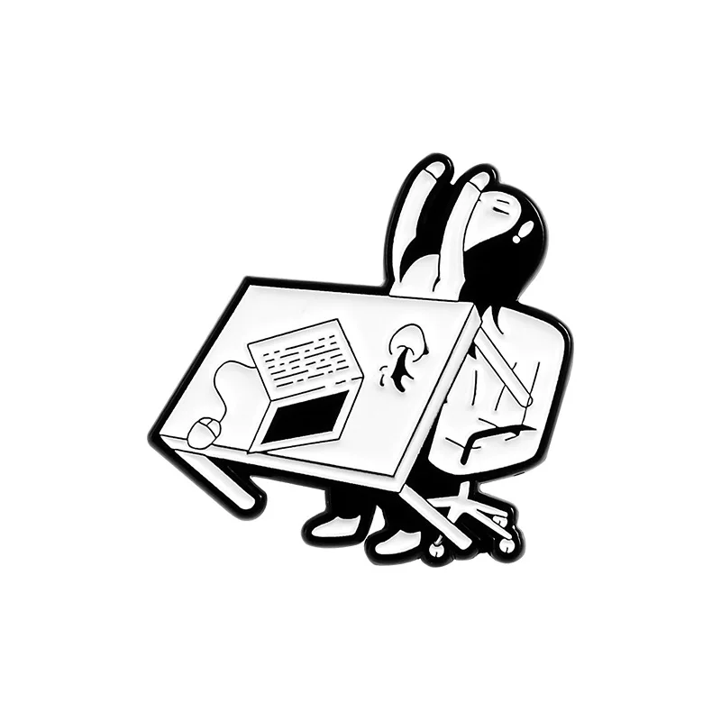 

Girl Don't Want To Work Pins Tired Of Working Girl Pins Accessories Clothing Backpack Brooch Enamel Lapel Pins Badge Wholesale