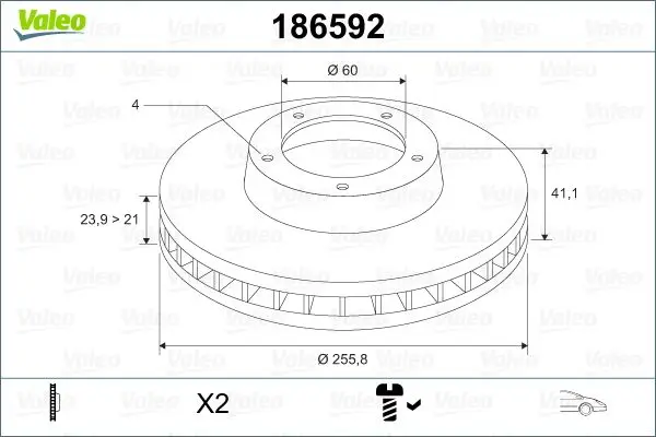 

Десять тормозных дисков для 186592 (4-колесный болт) ASTRA G