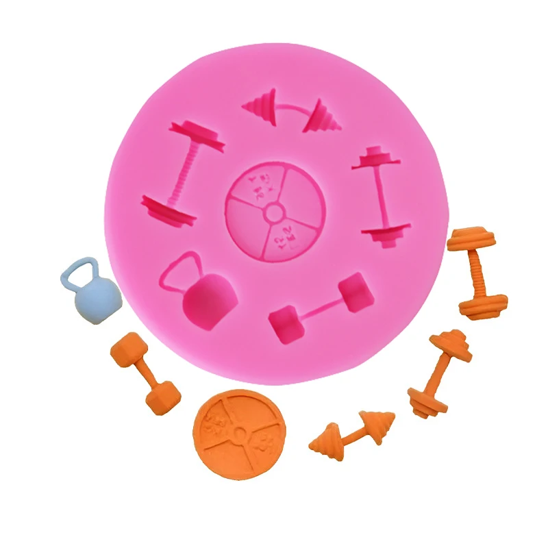 

Спортивное оборудование, серия силиконовых форм, тренировка, тяжелая атлетика, фотоэлектрические формы для шоколада, украшения тортов, вып...