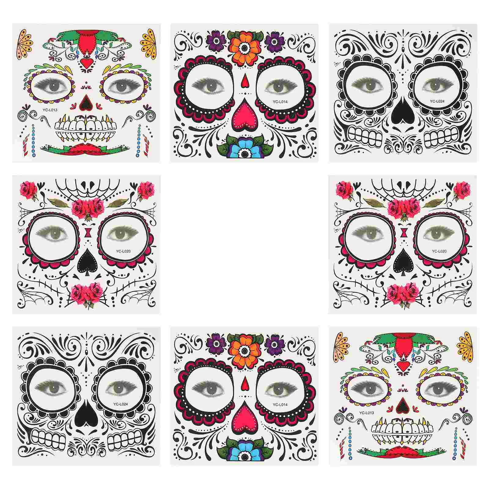 

8 Sheets Face Decals DIY Beautiful Fancy Sticker Body Decals Face Sticker