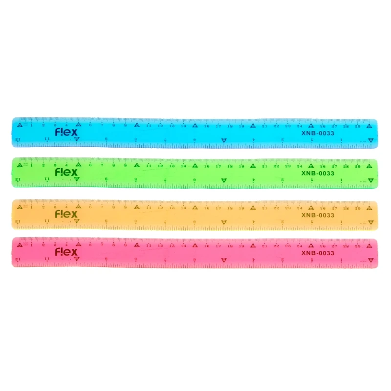 

Soft Transparent Ruler Bendable Anti-break PVC Ruler Inches Metric Scales for Kids Students Adults Home School Office J60A