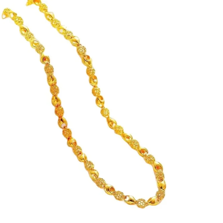 Женское ожерелье из натурального золота 9999 пробы с бусинами