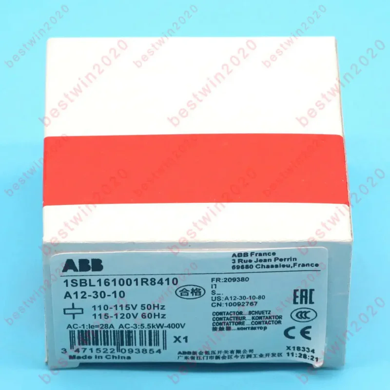1 шт. Новый Abb A12-30-10 1SBL161001R8410 110v 5.5KW 3-полюсный контактор
