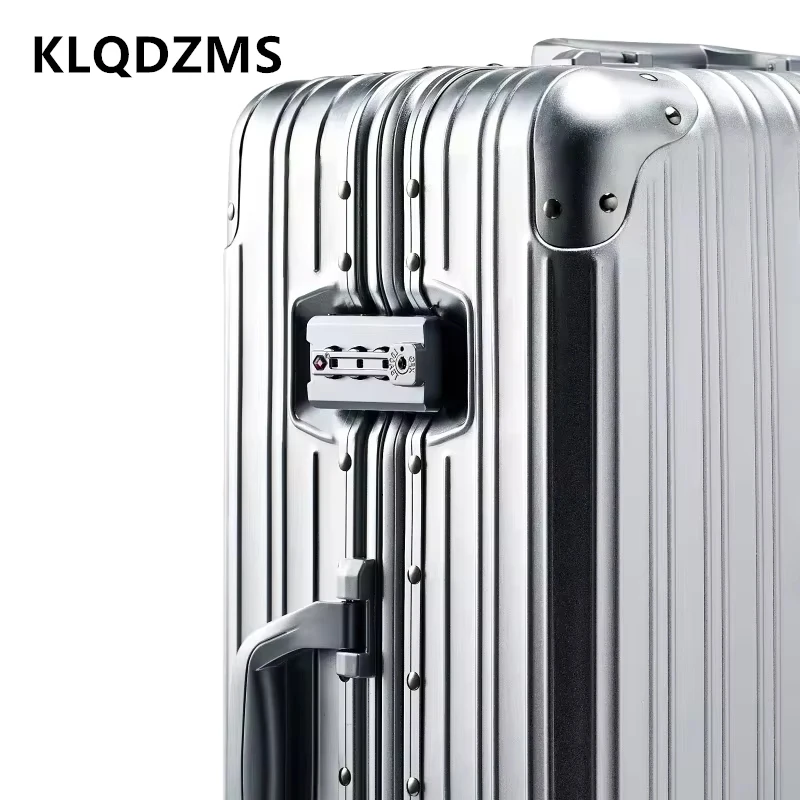 Фото KLQDZMS Чемодан, новый полностью алюминиево-магниевый сплав, посадочная коробка, мужской деловой чемодан на колесиках, 20 