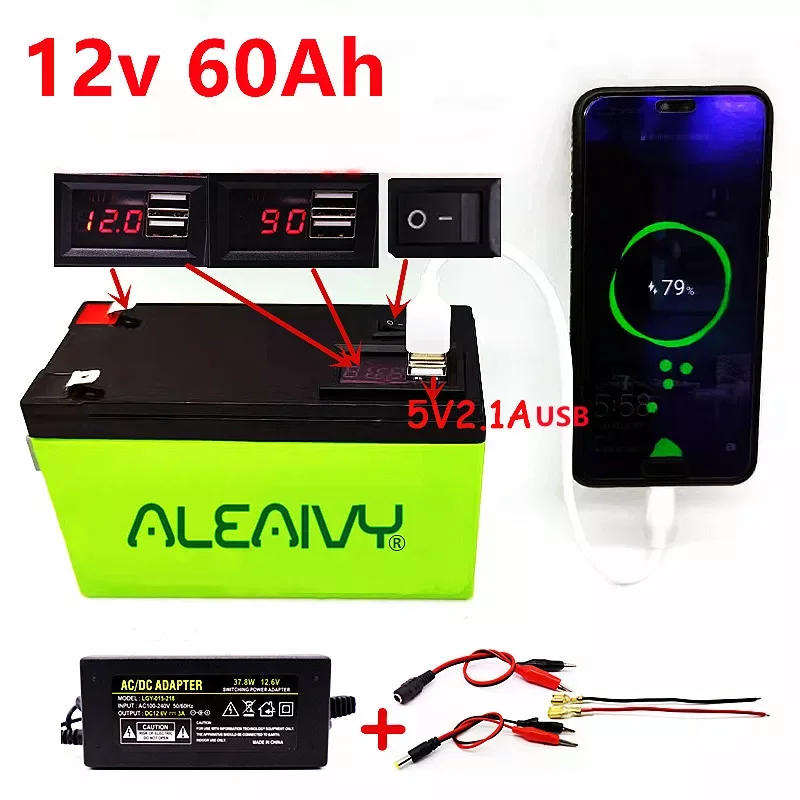 

Литиевый аккумулятор 12 V6, 0 Ач, с зарядным устройством