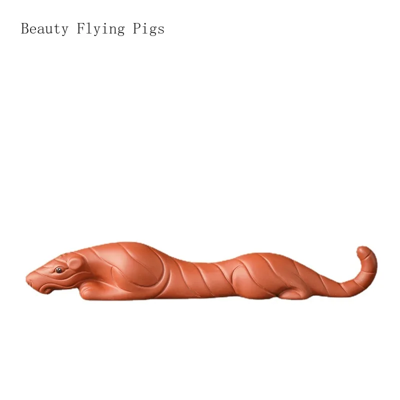 Креативный держатель для ручек с изображением тигра и Зодиака из фиолетового песка, украшение для чайной церемонии, аксессуары для чайной тарелки