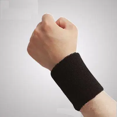 Хлопковая махровая ткань в стиле унисекс, ремешок на запястье для тенниса, йоги, спортзала, поглощающий пот рукав, для бега, фитнеса и тренир...