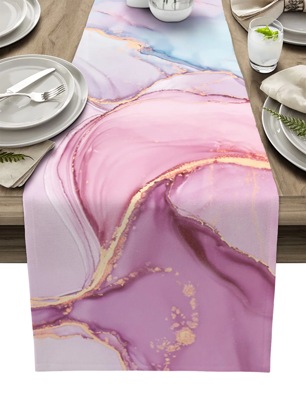 Marble Gradient Pink Table Runner Decoration Home Decor Dinner Table Decoration Table Decor