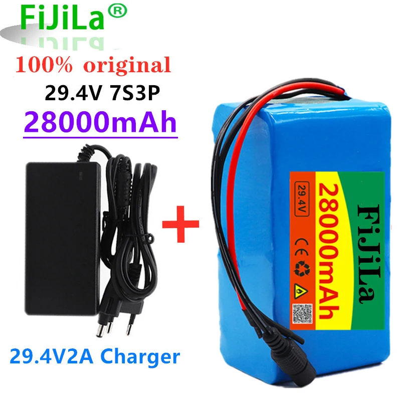

7S3P 24V 29.4V 28000mAh Rechargeable Lithium Battery Charger Intelligent BMS Agricultural Spraying, Electric Saw, Golf Cart