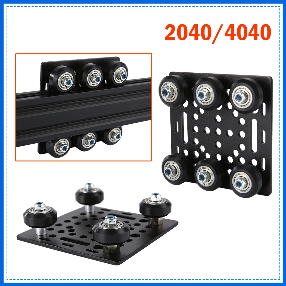 

2040 V-Slot Gantry Set Aluminium 40-40mm Gantry Plate with VSlot Solid Wheel POM Kit for Profiles CNC Machine 3D Printer Part
