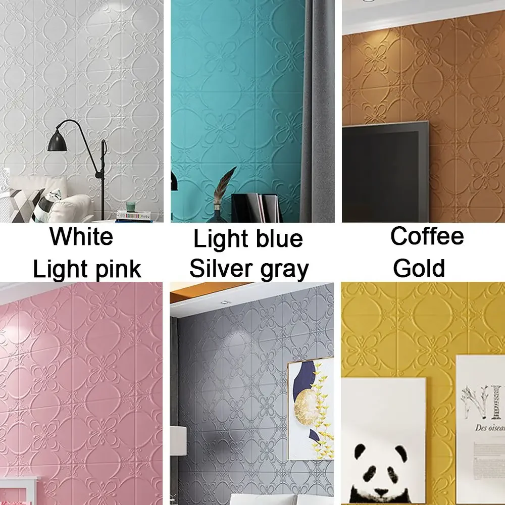 

70*70cm 3D Foam Wallpaper Self-Adhesive Waterproof Wallpaper Living Room Bedroom RoofAnti Collision Oilproof 3D Wall Decoration