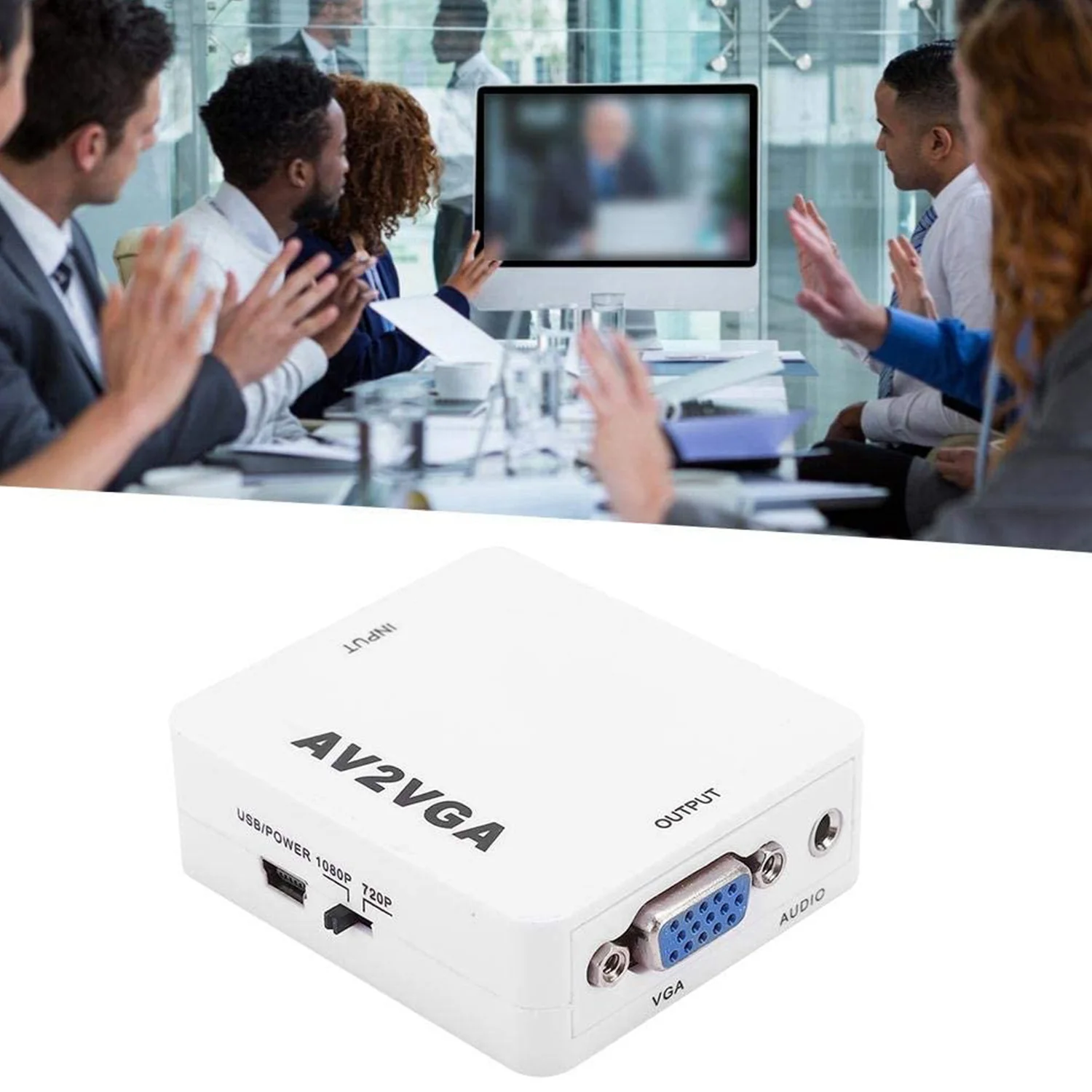 Видеоконвертер Mini HD AV2VGA с преобразователем аудио AV в VGA 3 5 мм для ПК ТВ Компьютер