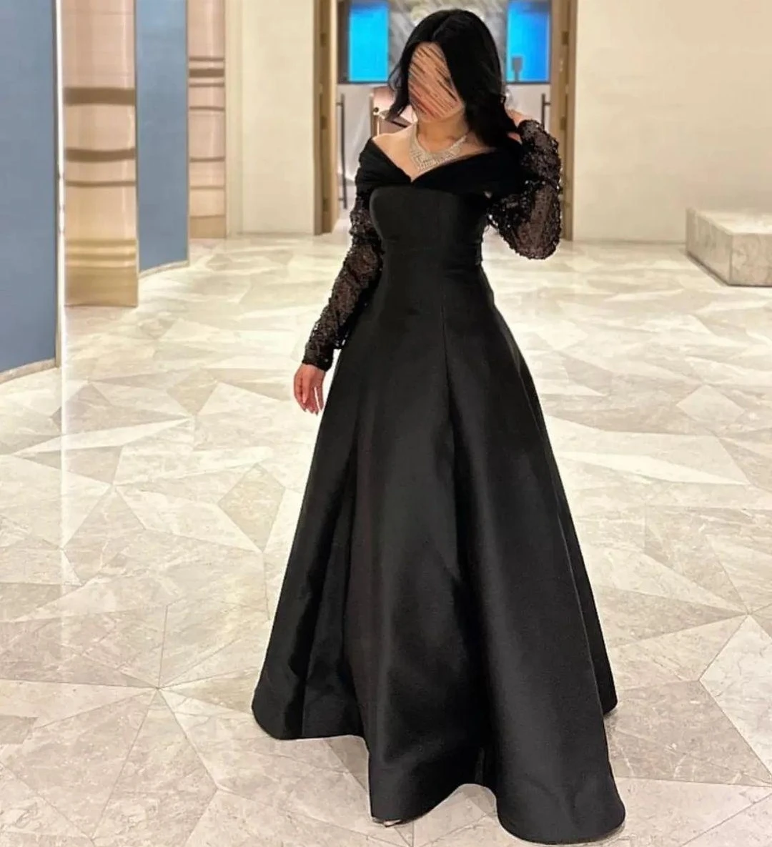 

VD Elegant Long Sleeves Prom Dresses Off Shoulder Zipper Back Wedding Party Saudi Arabia Women Wear Evening Formal Occasion Gown