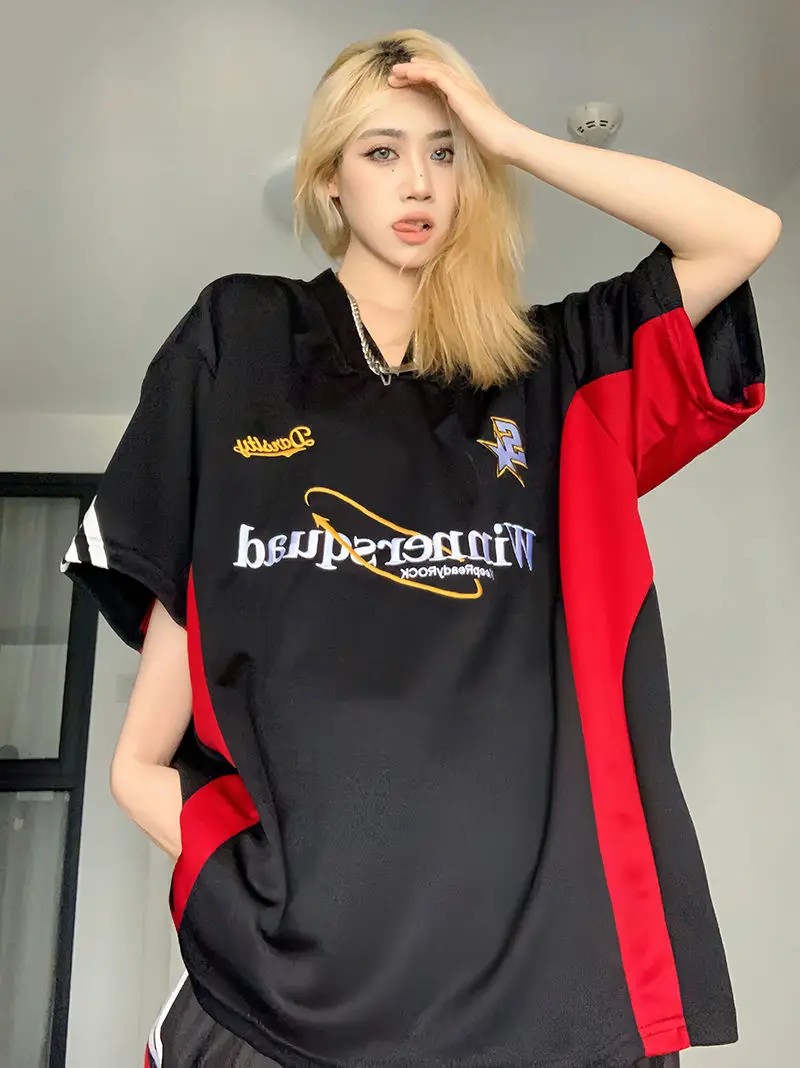 

Y2K Clothes Korean Vintage Streetwear Casual Acubi Harajuku Egirl Short Sleeve T-Shirts Grunge Aesthetics Oversized Tees Tops