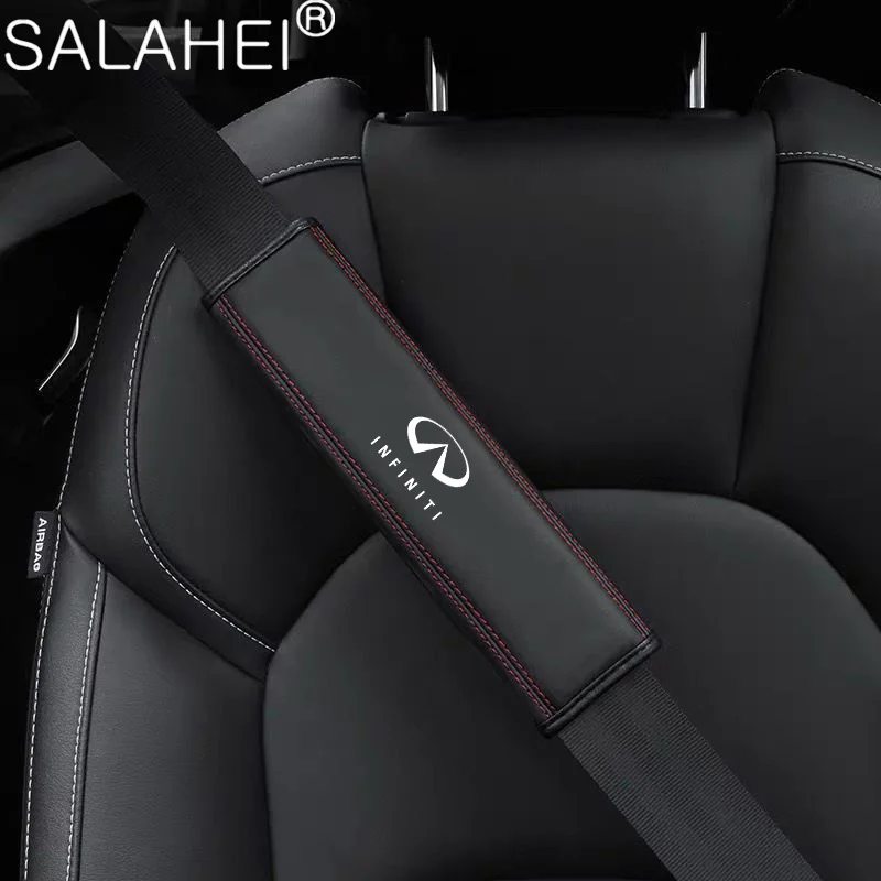 

Car Seat Belt Protective Cover Leather Shoulder Pad For Infiniti Q50 FX35 Q30 G37 Q70 QX70 G35 Q60 QX50 QX60 QX80 QX30 Accessory