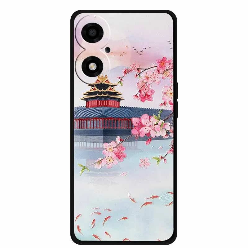 Чехол с 3D тиснением для OPPO A2M 5G чехол рельефными цветами силиконовая мягкая