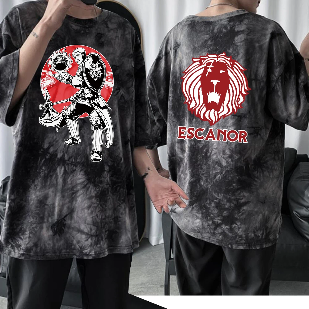 

Anime T-Shirt The Seven Deadly Sins Escano Tie Dye Short Leeves Man Woman Streetwear
