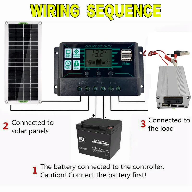 Система солнечной энергии 220 В 30 Вт контроллер 60 А инвертор USB-комплект |