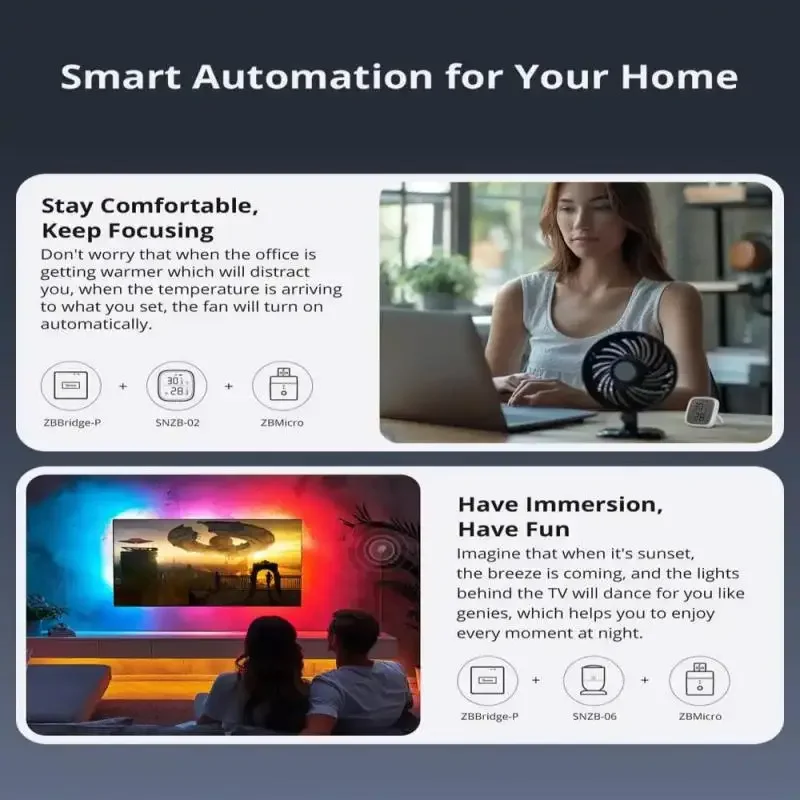 Умный адаптер SONOFF ZBMicro Zigbee микро-USB с широким охватом передачи для быстрой зарядки