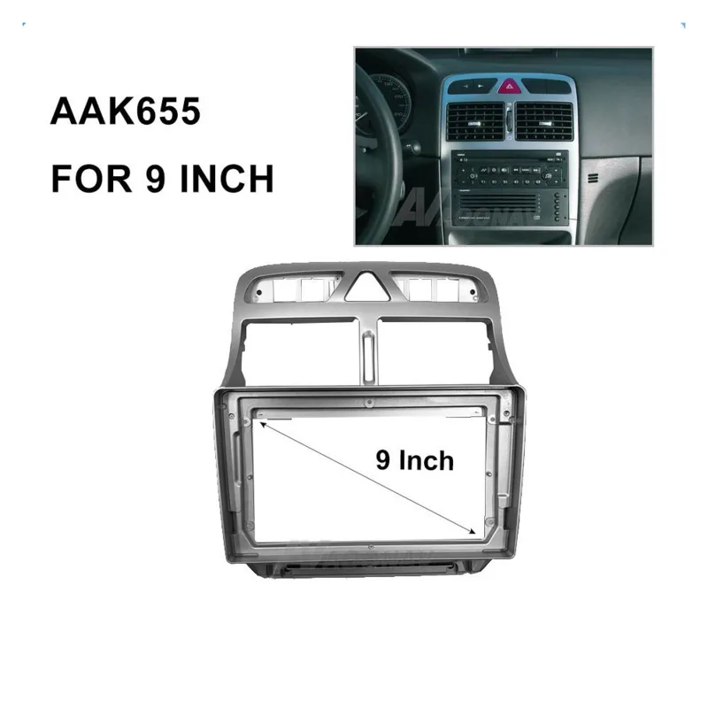 

Car audio navigation large screen car navigation cover frame 9 inch modified panel bracket Fit for Dongfeng for PEUGEOT 307