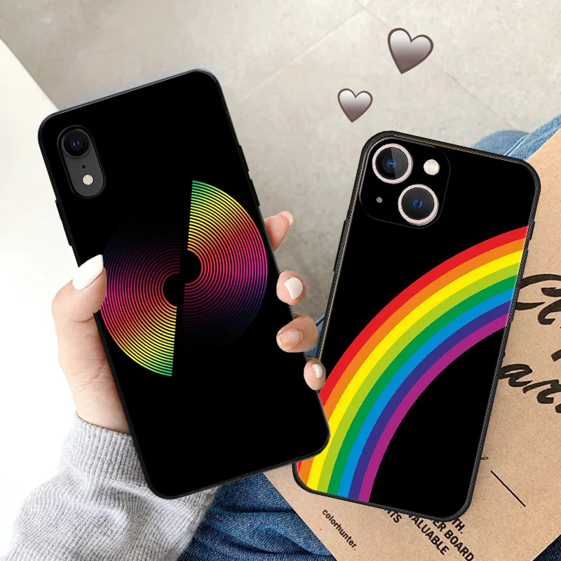 Мягкий разноцветный Радужный чехол для Apple iphone 14 Plus XS 13 Pro Max 12 Mini 11 SE XR X 7 8 6 6S 14Pro