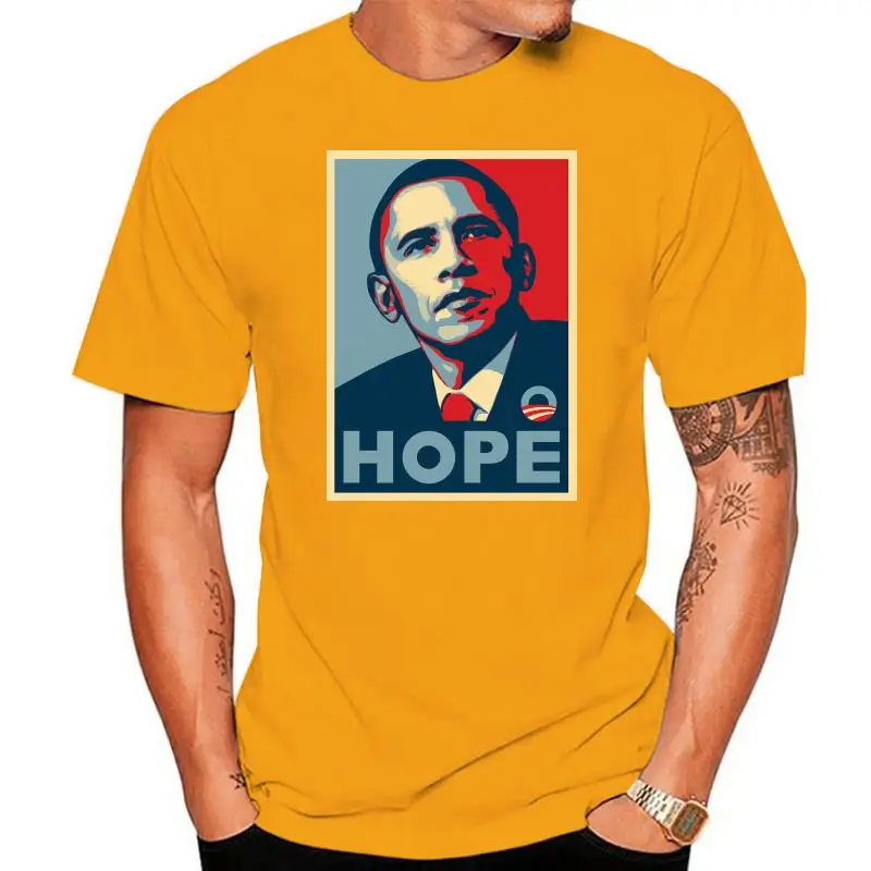 

Мужская футболка с барак надежды постер Обама Классическая футболка с принтом Футболка
