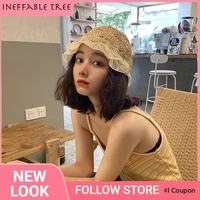 ins handmade lace flower brim straw hat summer beach hat for holiday vacation women uv protection female ladies gorros