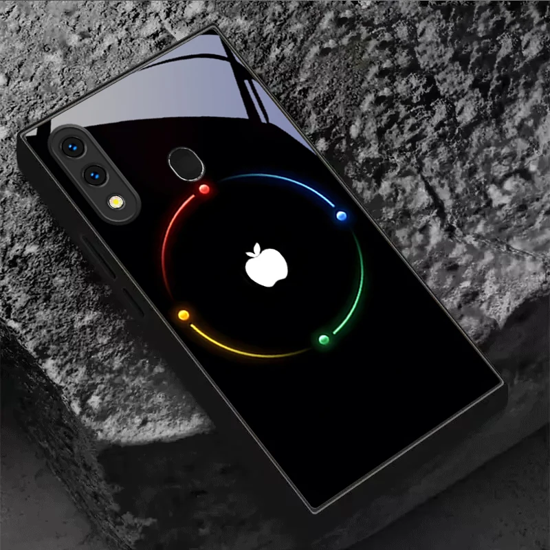 Фото Чехол для телефона Nocturnal Chroma Loop из черного стекла для Samsung Galaxy A50 A52 A52s A53 A54 A55 A56 A51 A80 A70 A71 A35 A34 A30 №5