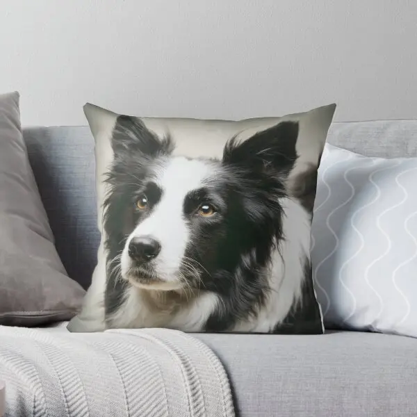 

Working Border Collie Printing Throw Pillow Cover Home Car Cushion Sofa Wedding Square Hotel Anime Soft Pillows not include