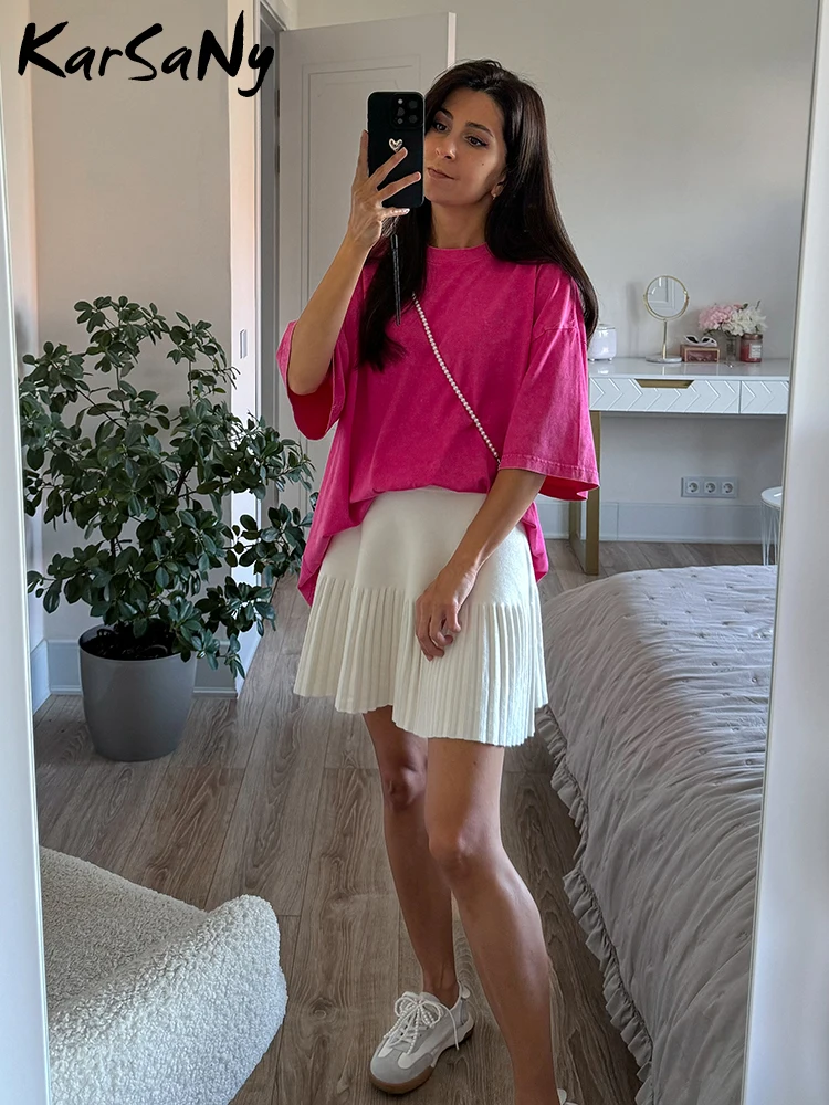 Вязаная плиссированная школьная юбка женская осенне-зимняя сексуальная