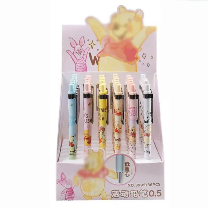 

36 pcs/lot Kawaii Bear Press Mechanical Pencil Cute 0.5mm Automatic Pens Stationery gift School Office writing Supplies