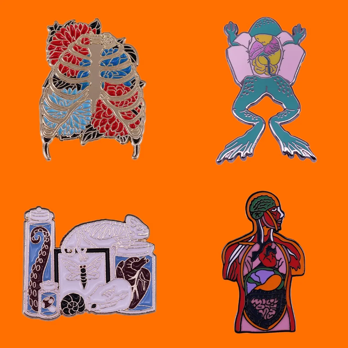 Высококачественная эмалированная брошь с изображением Человека лягушки ребер