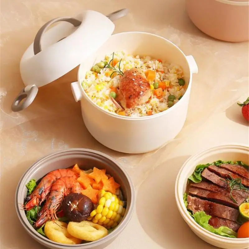 

Stainless Steel Lunch Box Student Lunch Round Box Microwave Oven Special Heated Lunch Box Office Worker Adult Food Grade Box