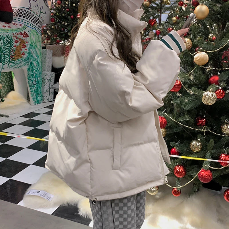 Fashion New Women's Down Jacket HipHop New Couple Thickening Baseball 2022 Autumn Winter Retro Loose Jacket Clothes For Ladies
