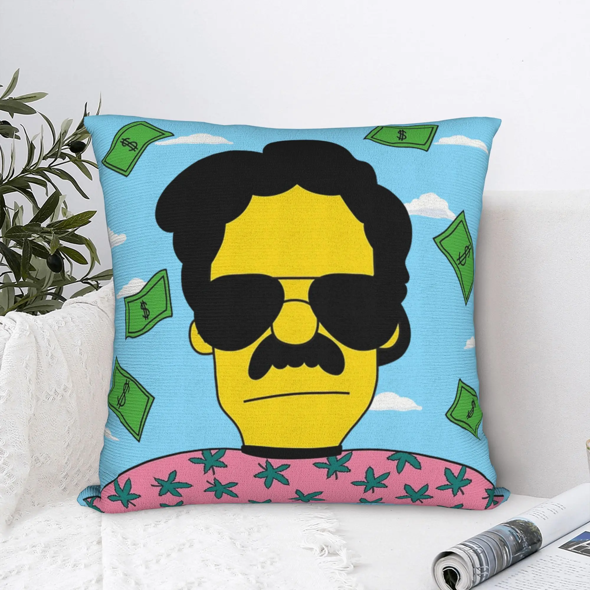 Фото Наволочка Pablo Escobar, мягкая полиэстеровая декоративная наволочка для подушки, квадратная, 45*45 см. №5