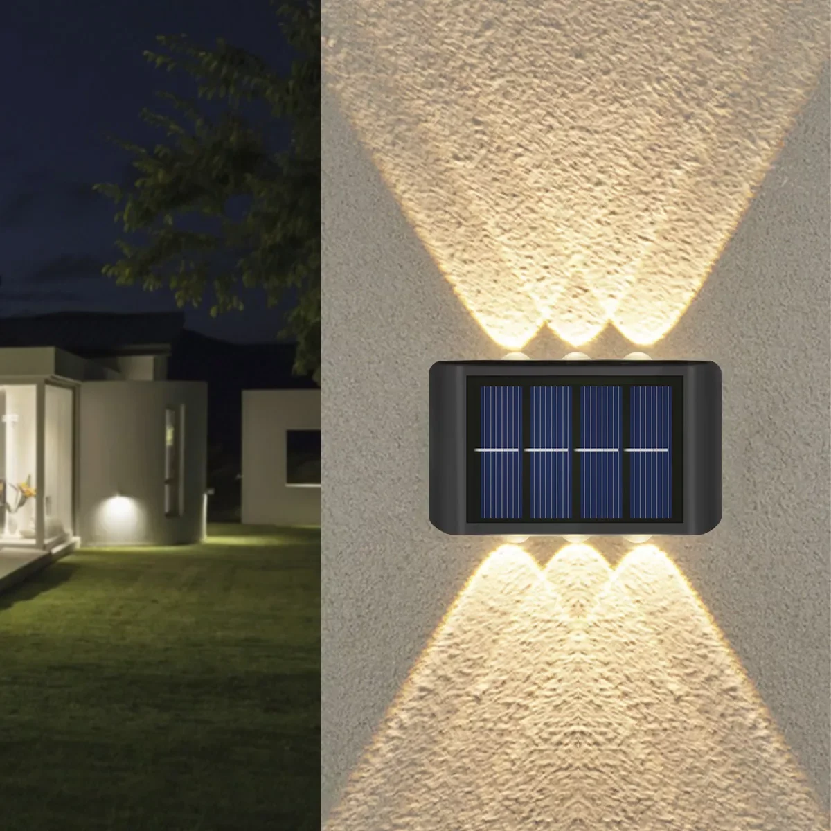 

LED Light Garden Solar Lamp Outdoor Fence Light House Waterproof Wall Sconce Lamp Up Down Lighting Garden Decoration
